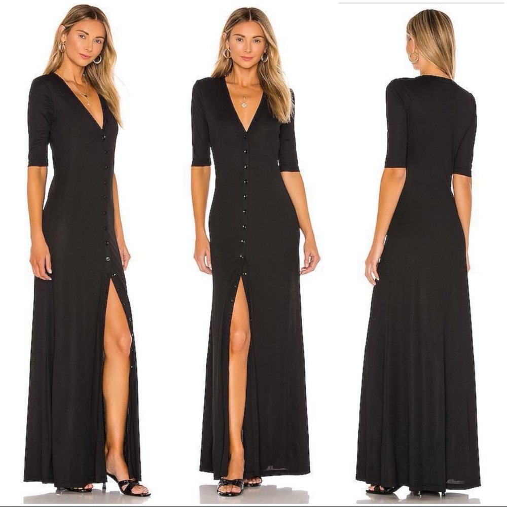 $248 LACADEMIE BUTTON FRONT MAXI DRESS LPA CULT GAIA SONG OF STYLE CAMILA COELHO